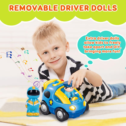 Pup Go First Police Remote Control Car for Toddler 18 Months+, Ideal for Girls, 2 Interchangeable Dolls with Siren & Lights, Baby RC Police Racing Toy (Sapphire Blue)