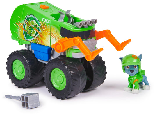 Paw Patrol: Rescue Wheels Rocky’s Recycle Truck, Toy Truck with Projectile Launcher and Collectible Action Figure, Kids’ Toys for Boys & Girls Ages 3+