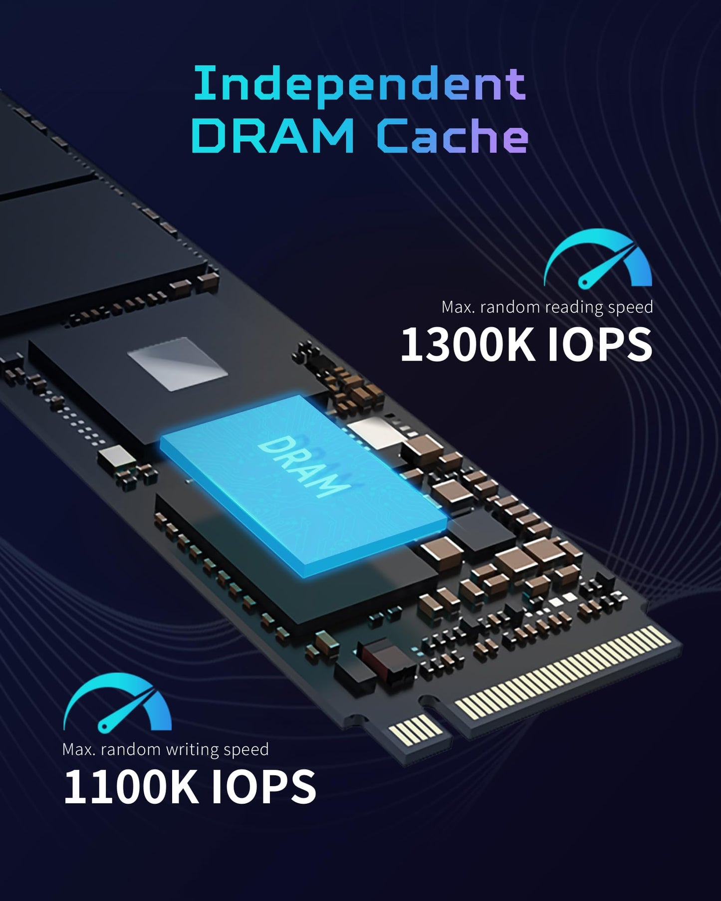 Acer Predator GM7000 1TB PCIe Gen4x4 NVMe M.2 SSD with DRAM cache, showing the sleek internal gaming solid state drive.