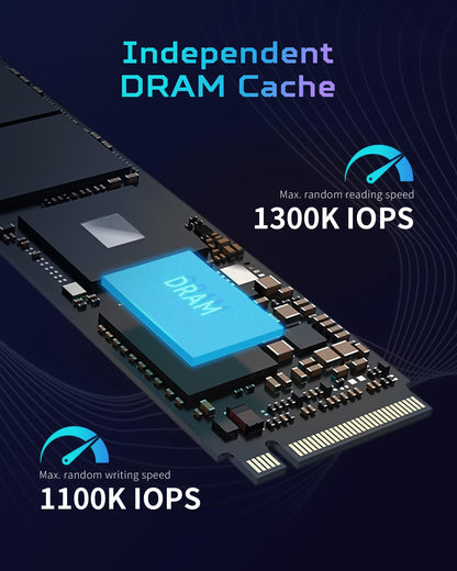 Acer Predator GM7000 1TB PCIe Gen4x4 NVMe M.2 SSD with DRAM cache, showing the sleek internal gaming solid state drive.