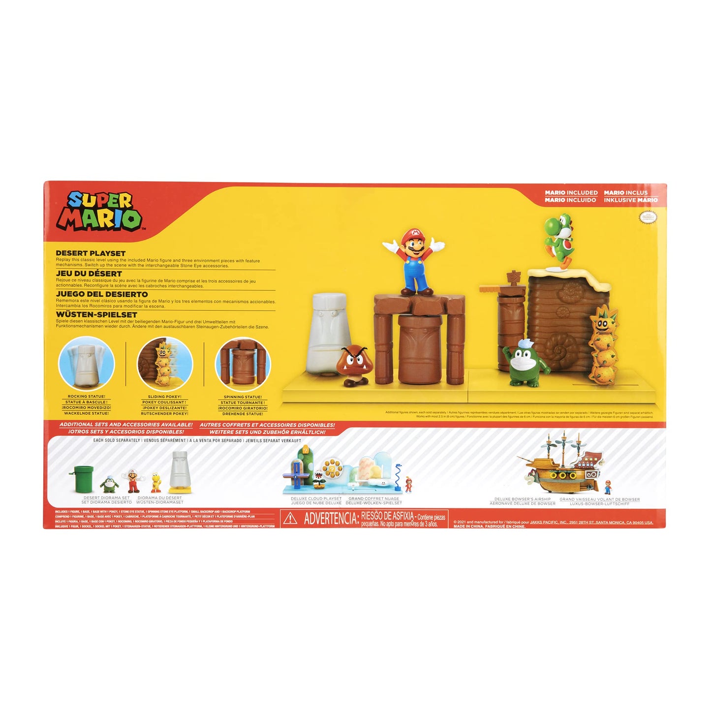 Super Mario Desert Playset with 2.5-inch Mario action figure, ideal for kids and collectors, perfect for play and display.