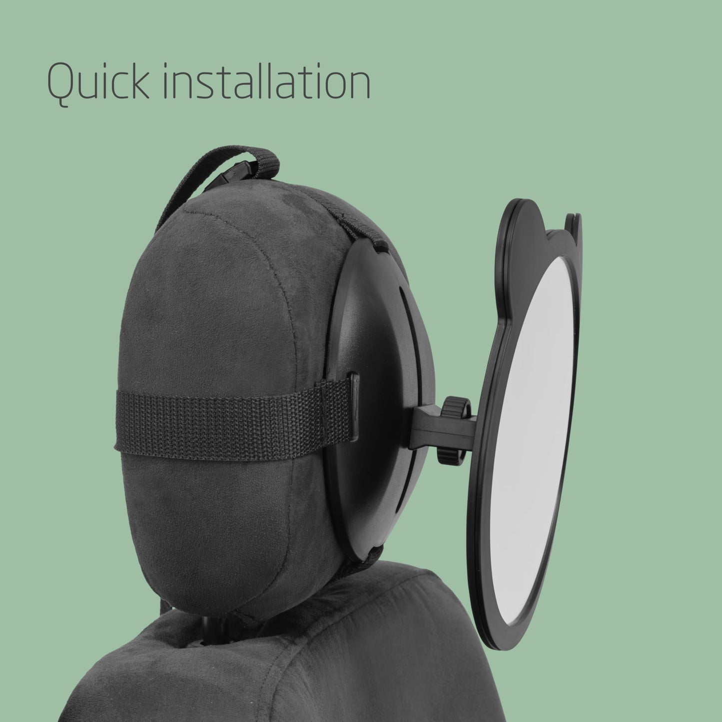 Maxi-Cosi Back Seat Mirror, Car Seat Mirror 360° Adjustable, Wide-Angle View, Easy to Install, Crash Tested and Approved, for Baby, Infant, Toddler and Child, Black