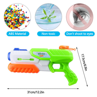 Yojoloin water pistol set with two 1200ml powerful water guns for kids and adults, ideal for outdoor garden, beach, and pool summer games.