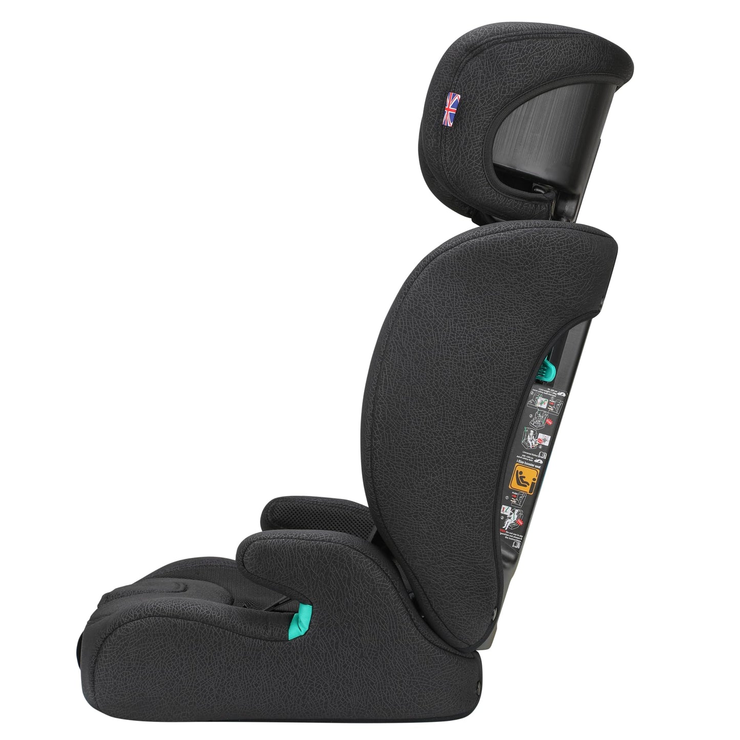 Cozy N Safe Fuji i-Size 76-150cm Child Car Seat (up to 12 Years Old), Forward Facing, 3-Point seat Belt, 5-Point Harness Upto 105cm,high-Back Booster to 150cm, Side Impact Protection (Onyx)