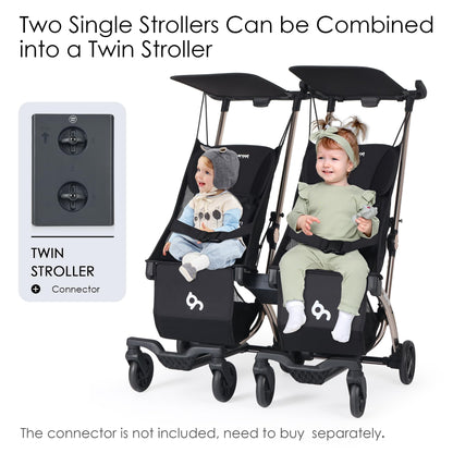 Beberoad R1 Auto-Fold Travel Stroller for Airplane, Ultra Compact Stroller Pushchair Buggy for Babies, Kids, Toddlers Over 6 Months, Lightweight Baby Pram Trolley Cabin Approved, Only 11.5 lbs, Black