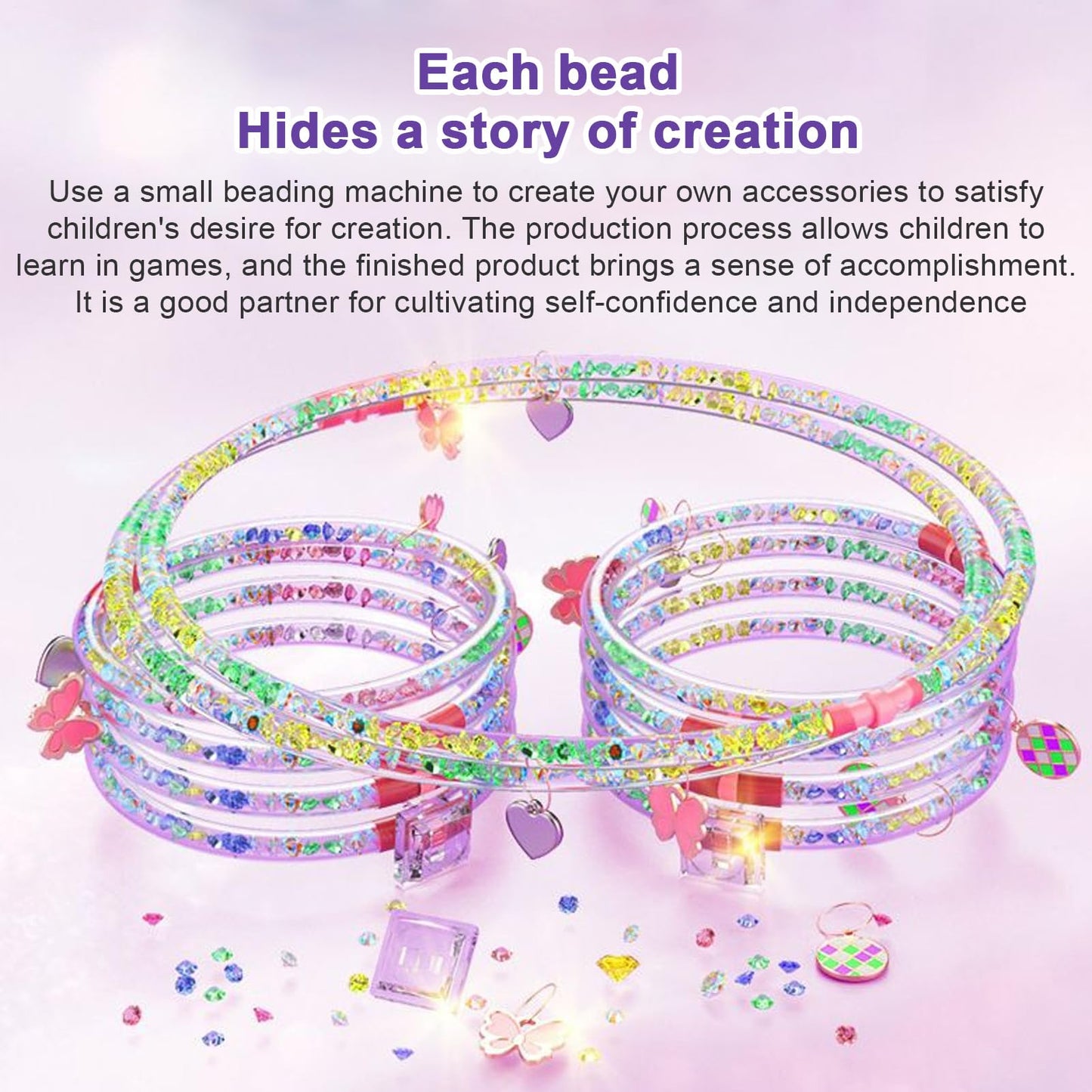 Penlimly Bracelet Maker - Bead Jewelry Making Kit,Machine Jewelry Toy Handmade Crafts for Kids Girl 3 Years Old + Birthday Teen Christmas Stocking Stuffers Children