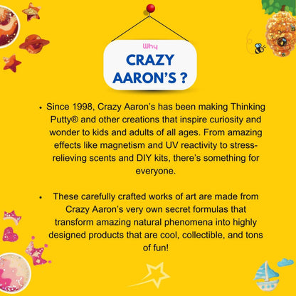 Crazy Aaron's Coral Reef Putty Mini Tin with vibrant, colorful slime-like putty in a small metal container.