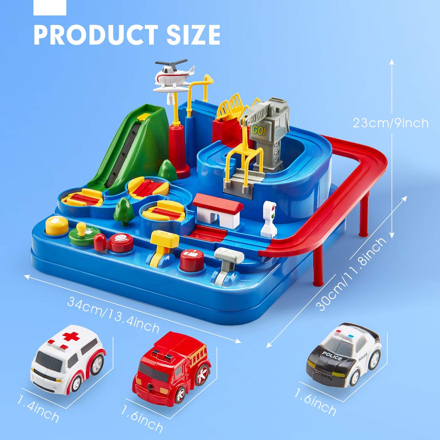 hahaland Kids Toys for 3 Year Old Boys Car Race Track Boys Toys Age 3 4- Large