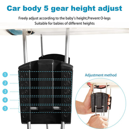 White SMARTRICH baby walker by LANGYI, foldable with anti-rollover feature, suitable for 66-80cm tall infants, foldable baby chair