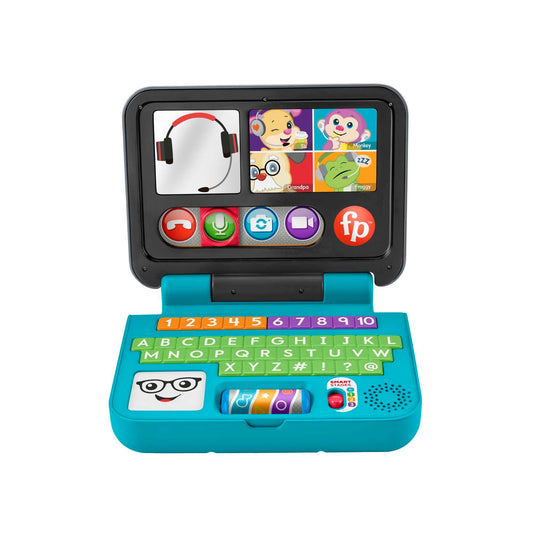Fisher-Price Laugh & Learn Let's Connect Laptop for infants, electronic toy with colorful buttons and Smart Stages learning content