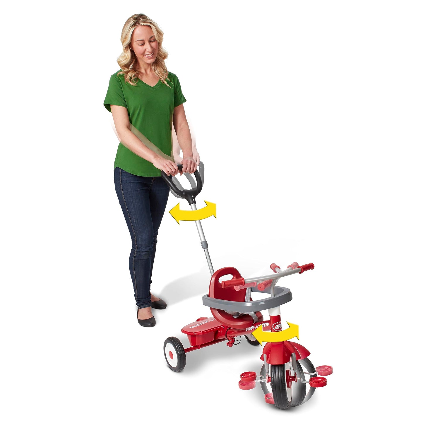 Radio Flyer 3-in-1 Stroll 'N Trike, Red Toddler Trike For 1.5-5 Years Old