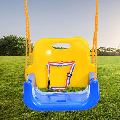 REDCAMP 3-in-1 Ajustable Toddler Swing Seat，High-Back Baby Swing Chair with Safety Strap,Ideal for Garden Indoor Outdoor Playground,6 months - teens,Blue
