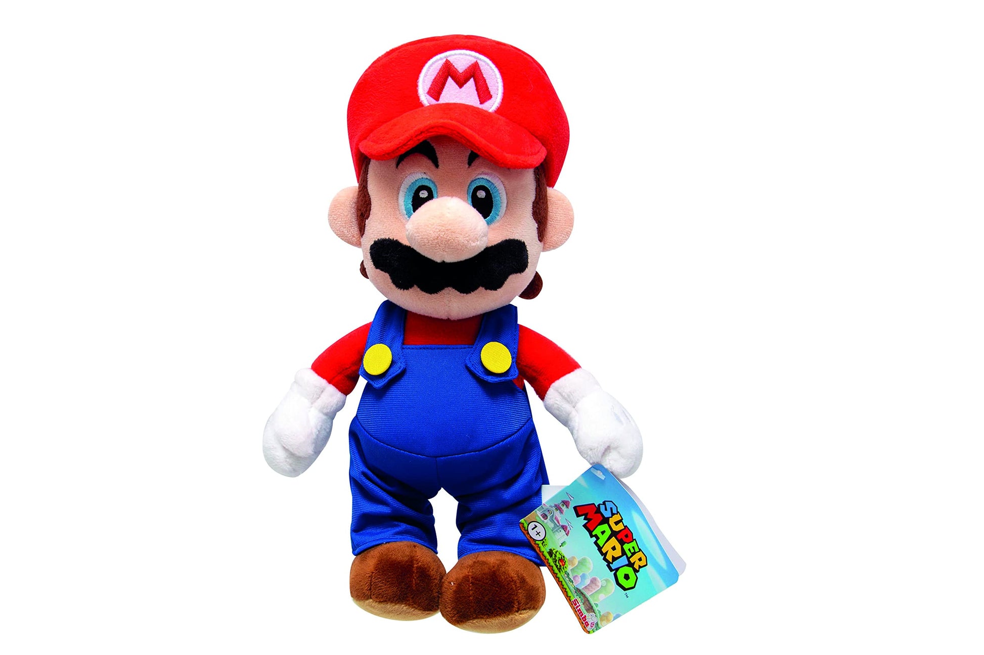 Soft Nintendo Super Mario plush toy, 30 cm tall, featuring Mario's iconic red hat and blue overalls, perfect for fans and collectors.