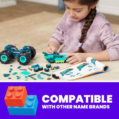 MEGA Hot Wheels Monster Trucks Building Toy Playset, Mega-Wrex with 187 Pieces, 1 Micro Action Figure Driver, Gift Ideas for Kids Age 5+ Years, HDJ95