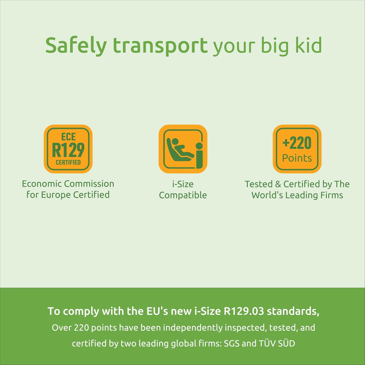 Littlesgo IFix Booster Seat, i-Size ISOFIX Car Seat, for Child from 125-150cm (3-12 Years, Group 2/3), Portable, Triple Foam Layers for Comfortable Travel, ECE R129, Grey-Darkgrey, 1 Pack