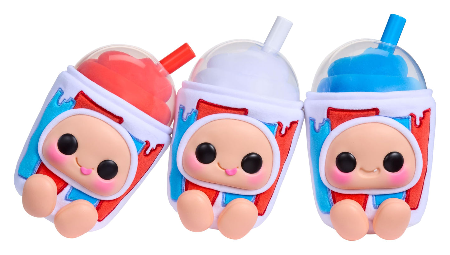 Hyojo ICEE Slushies Series - Soft Collectable Plush Characters, 3 to Collect Including Cherry, Blue Raspberry and White Cherry, For All Ages