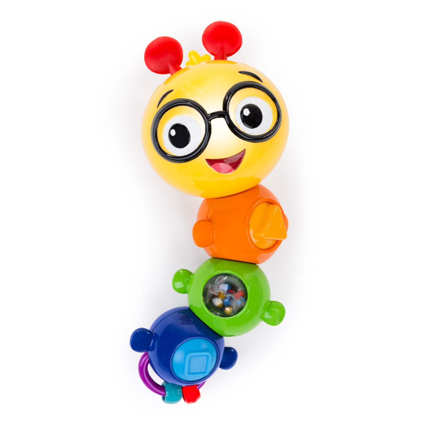 Baby Einstein Twist-a-Pal Cal sensory toy with colorful beads, music, and vibrant design for babies 6 months and up.