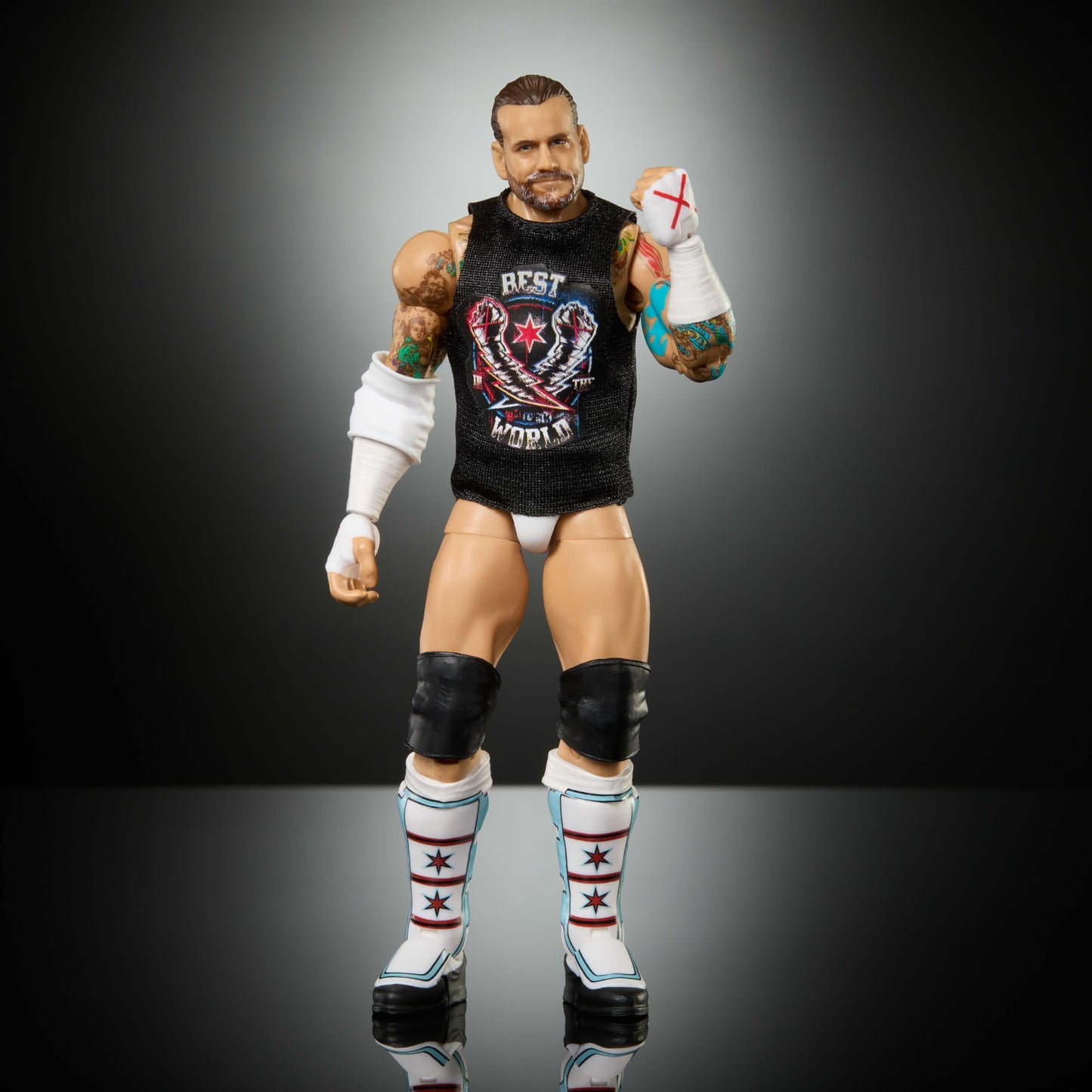 Mattel WWE Elite Action Figure & Accessories, Greatest Hits 2025 Set, 6-inch Collectible CM Punk with 25 Articulation Points & Swappable Hands, JHT46
