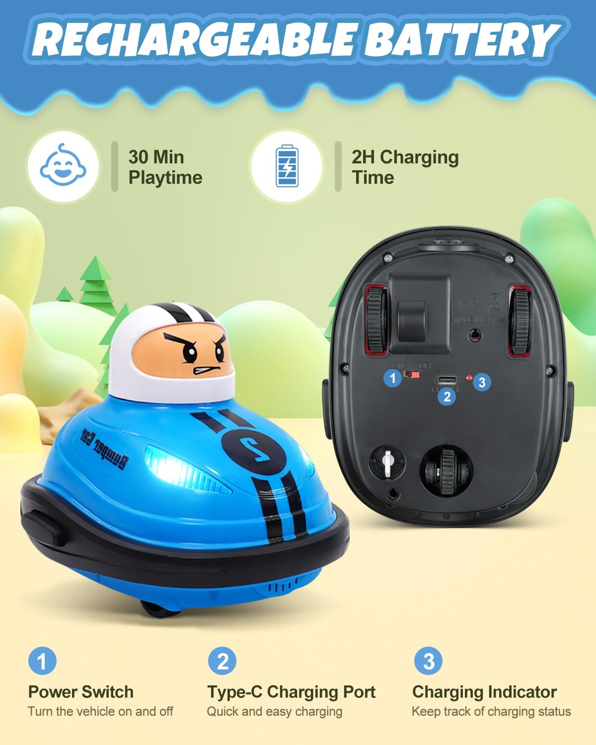 Victoper 2Pack Remote Control Cars for Kids with Popup Doll, Rechargeable RC Cars with Light & Music Sound,RC Battle Race Toys Car for Boys & Girls,Gift for Kids with Christmas Birthday