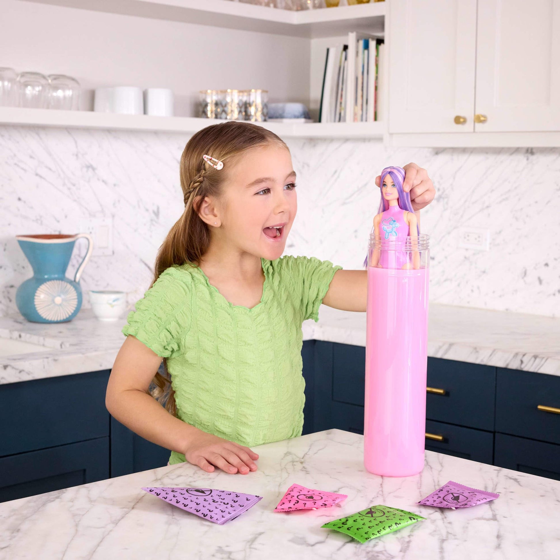Barbie Color Reveal Doll from Balloon Animals Series with accessories, color change surprises, and mini balloon animal styles vary.