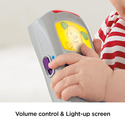 Fisher-Price Laugh and Learn Remote toy with light-up screen, push buttons, and 35+ sing-along songs for baby early development