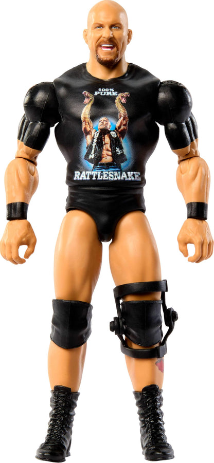 Mattel WWE “Stone Cold” Steve Austin Action Figure, Main Event Series #152 6-inch Collectible with 10 Articulation Points & Life-Like Look, JCV32