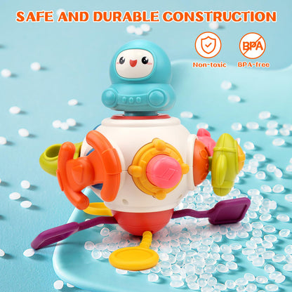 Montessori Toys for 1 2 Years Old Sensory Toys for Toddlers 1-3 8-in-1 Busy Board Activity Cube Baby Gifts for 6-18 Months Infant Boys Girls Airplane Plane Car Travel Toys Educational Learning