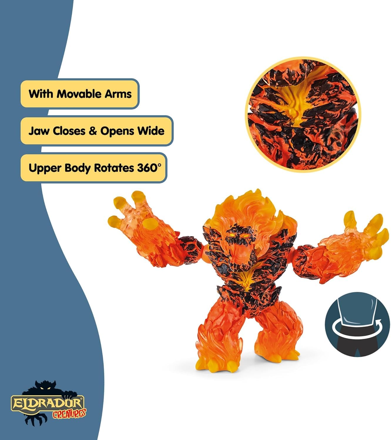 SCHLEICH Eldrador Creatures - 7" Lava Smasher Monster - Fun Movable Magma Monster Action Figure for Boys and Girls - Fantasy Fire Beast Figurine - Durable Elemental Creature - Toys for Kids Ages 7+