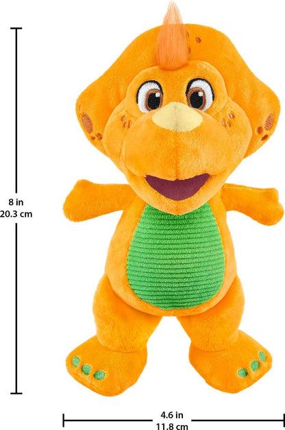 Fisher-Price Barney plush toddler toy from the World Character Collection, soft and colorful for preschool kids ages 2+ years.