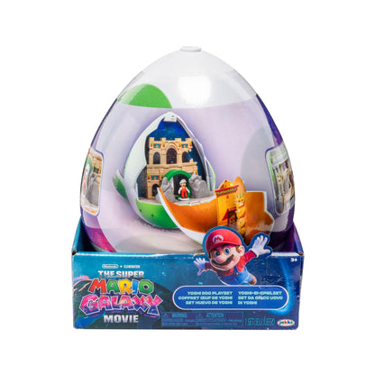 Super Mario Galaxy Movie Yoshi Egg playset with 1.5-inch action figures, interactive set includes mini figures, for ages 3+
