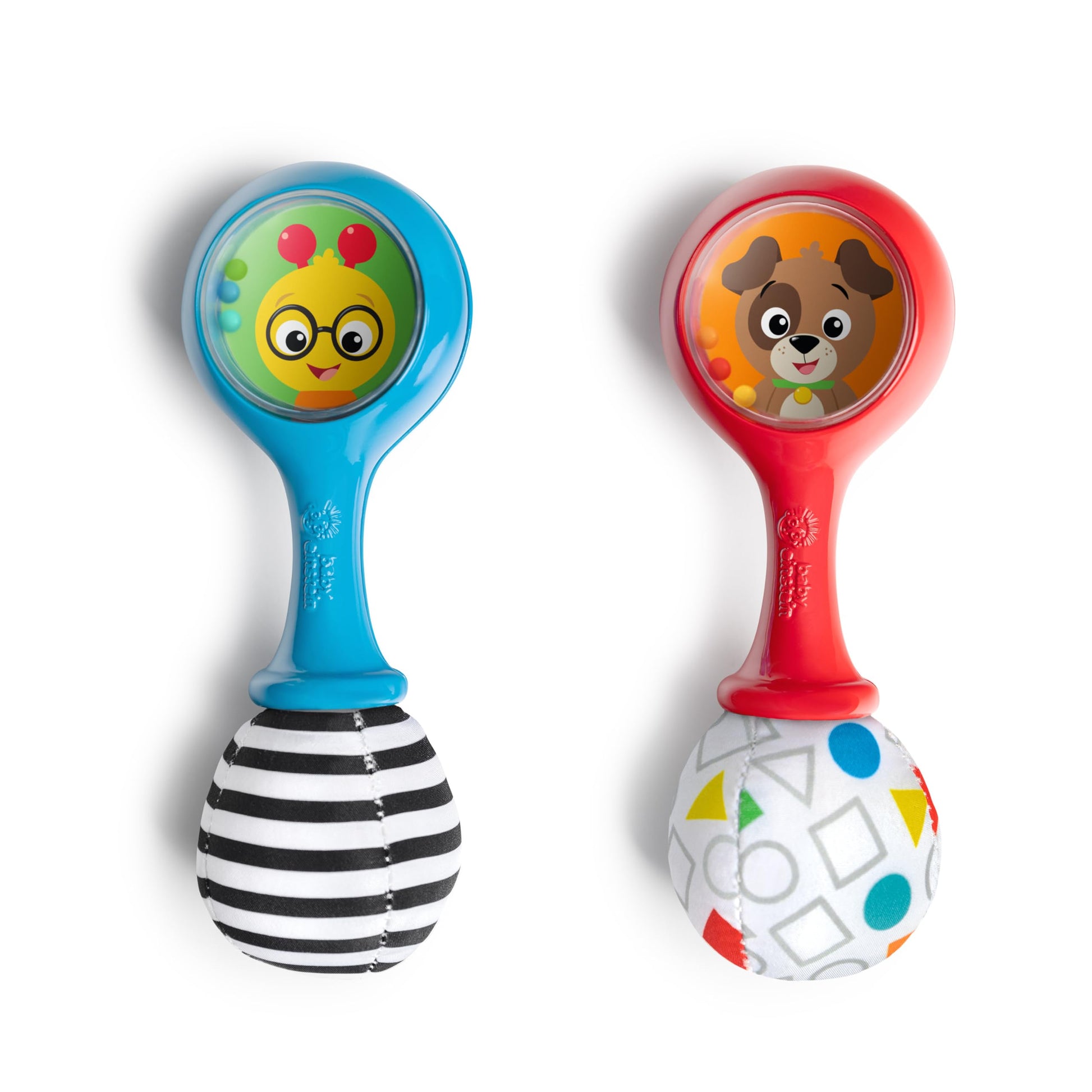 Baby Einstein Shake & Groove Toy maracas instrument for babies aged 3 months and up, colorful and easy to hold.