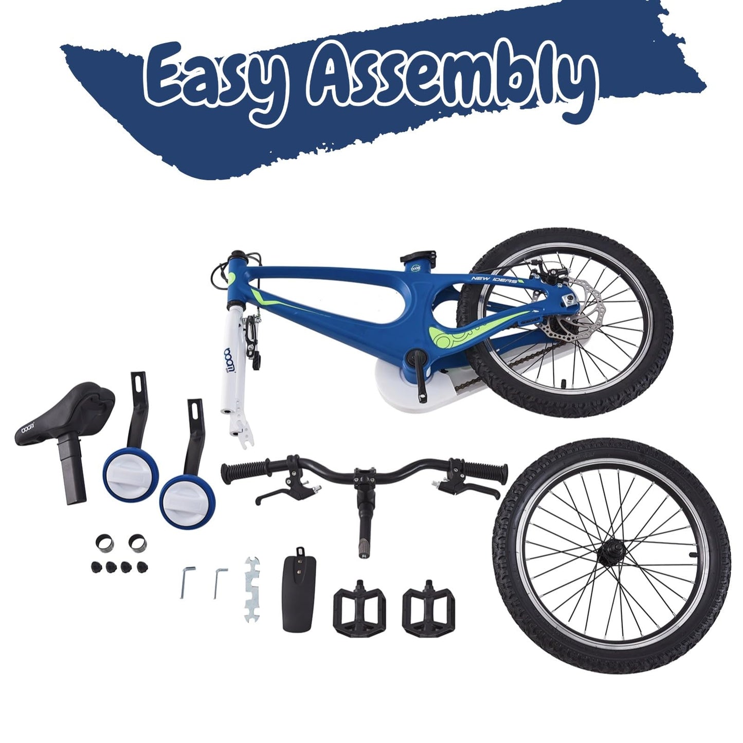 LSBIKE Kids Bike 14 16 18 Inch Magnesium Alloy Boys Girls Children Bicycle with Stabilizers Ages 2-9 Years Blue Pink Bicycle Double Brakes Training Wheel Freestyle Children Bike (18 inch Blue)