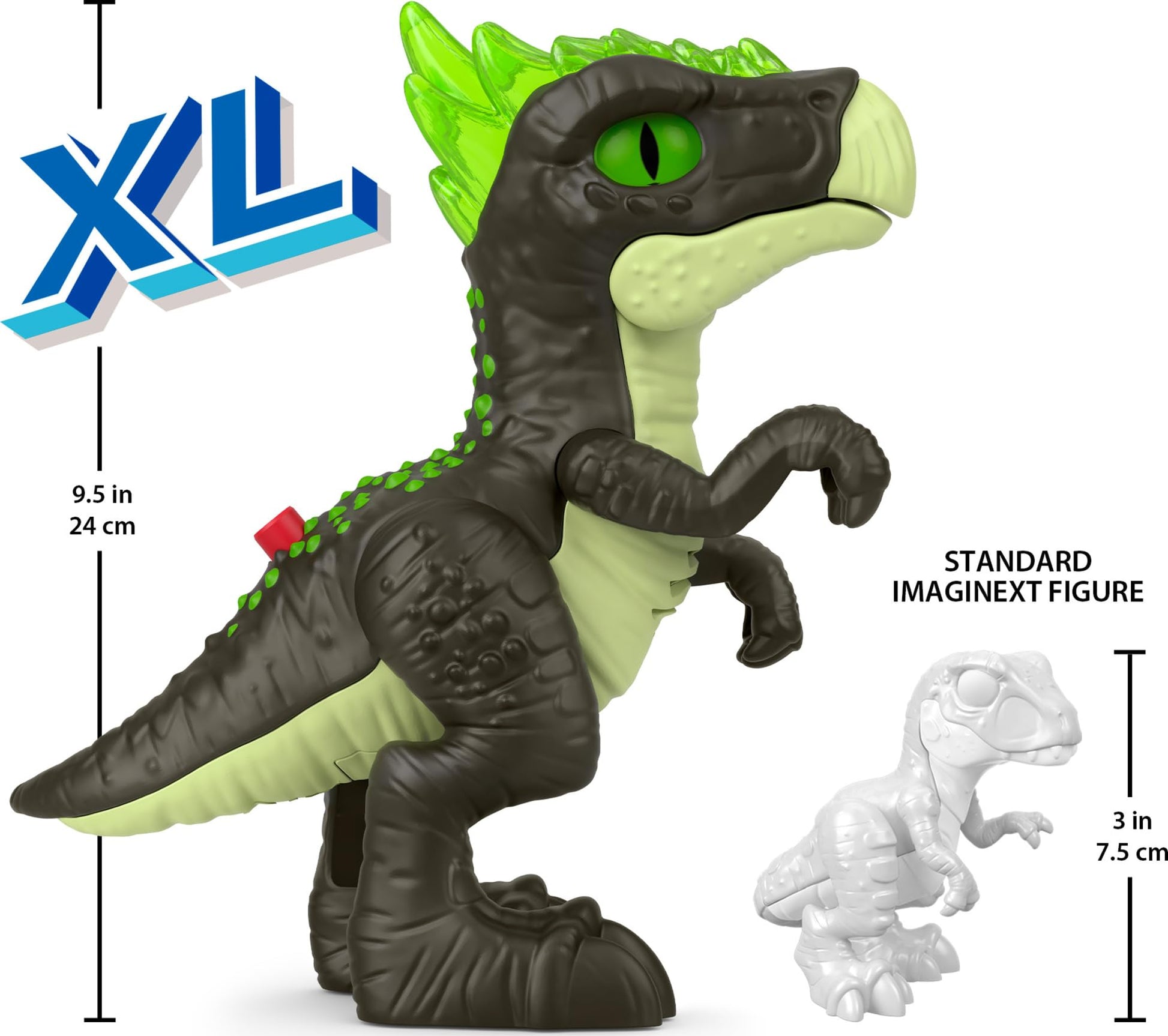 Fisher-Price Imaginext Jurassic World Dracorex dinosaur toy with lights and sounds, 10-inch pretend play figure for kids 3+ years