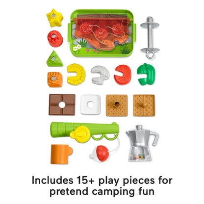 Fisher-Price Laugh & Learn 3-in-1 On-The-Go Camper for infants, featuring colorful musical activities and push-along design.