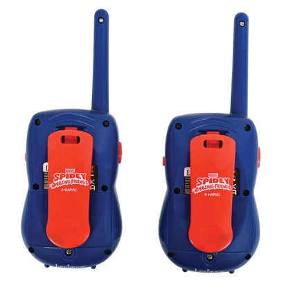 Lexibook, Spidey and His Amazing Friends, Walkie-Talkies 200m, Communication Game for Children, 2 Communication Channels, Belt Clip, Battery Operated, Blue/Red, TW12SP1LXB