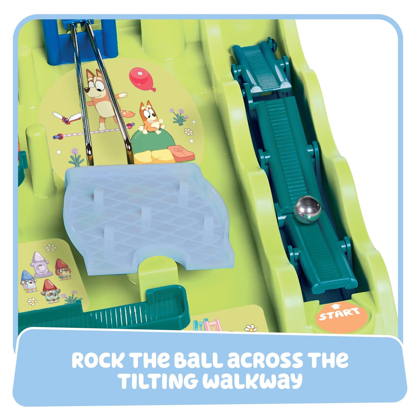 TOMY Bluey Screwball Scramble ML, Retro Maze Game With Obstacles And Timer, Skill-Based Puzzle Challenge, Magnetic Crane, Tilting Bridge, Solo Or Multiplayer, Includes 2 Balls, Age 5+