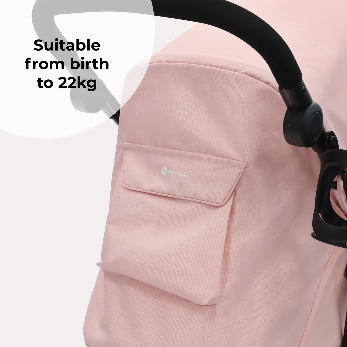 My Babiie MB30 Pushchair – from Birth to 4 Years (22kg), Easy Compact Fold, Large Shopping Basket, Adjustable Handle, Stroller Includes Cup Holder, Rain Cover – Pink Leopard