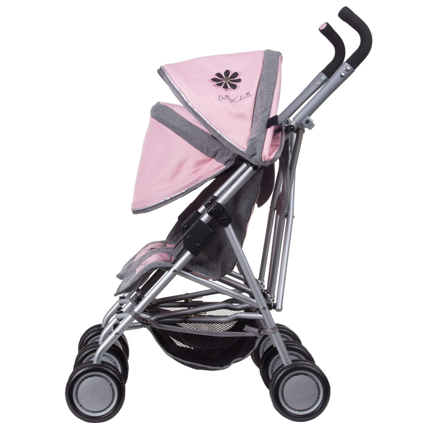 Daisy Chain Zipp Twin Max Dolls Pushchair – Adjustable handles from 76-82cm. For ages 4,5,6,7,8 or 9 years. (Classic Pink)