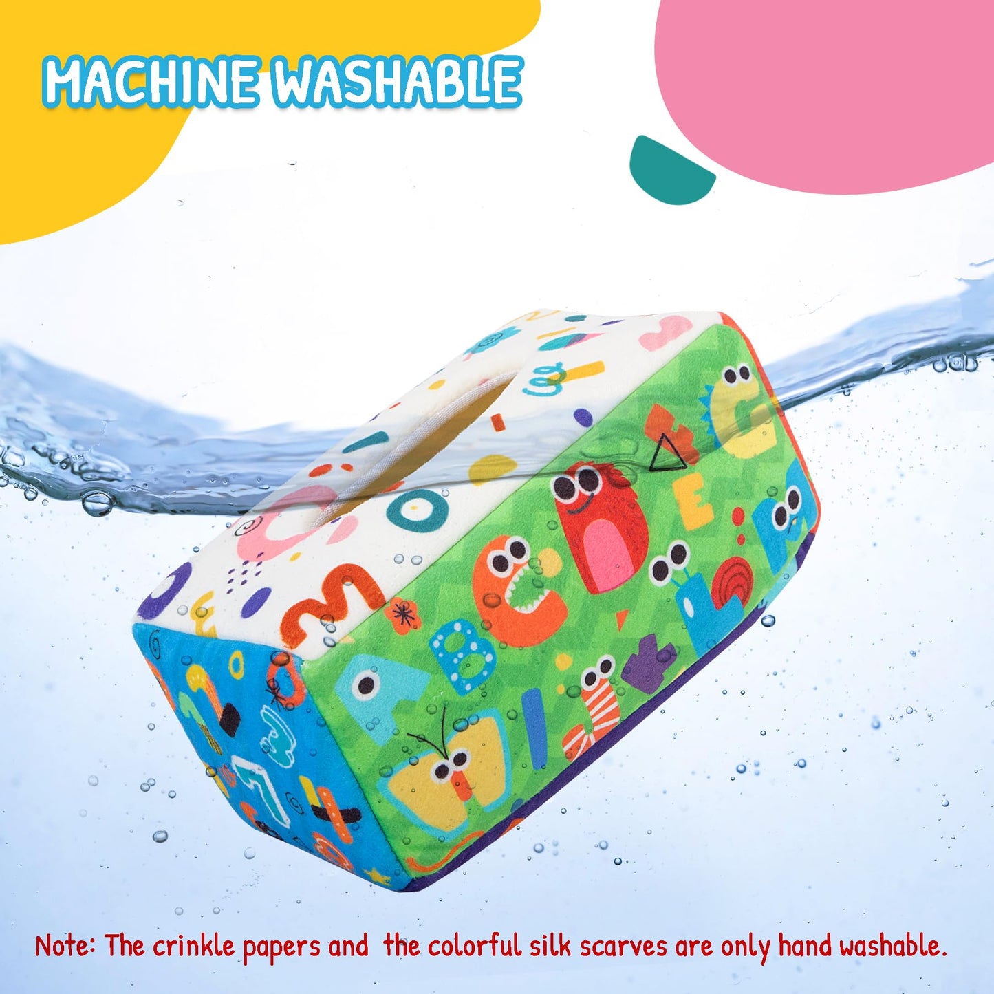 URMYWO Baby Toys 6 to 12 Months, Baby Tissue Box Toy, Sensory Toys for Babies, Toys for 1 Year Old Boy Girl, Soft Crinkle for Infant Toddlers, Stocking Stuffers, Baby Boy Girl Gifts