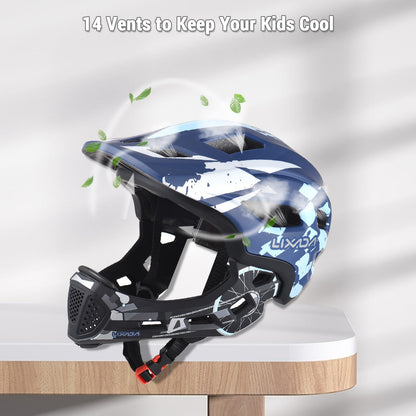 Lixada Kids Full Face Helmet, Detachable Kids Bike Helmet Safety Protection for Cycling Skateboard Scooter