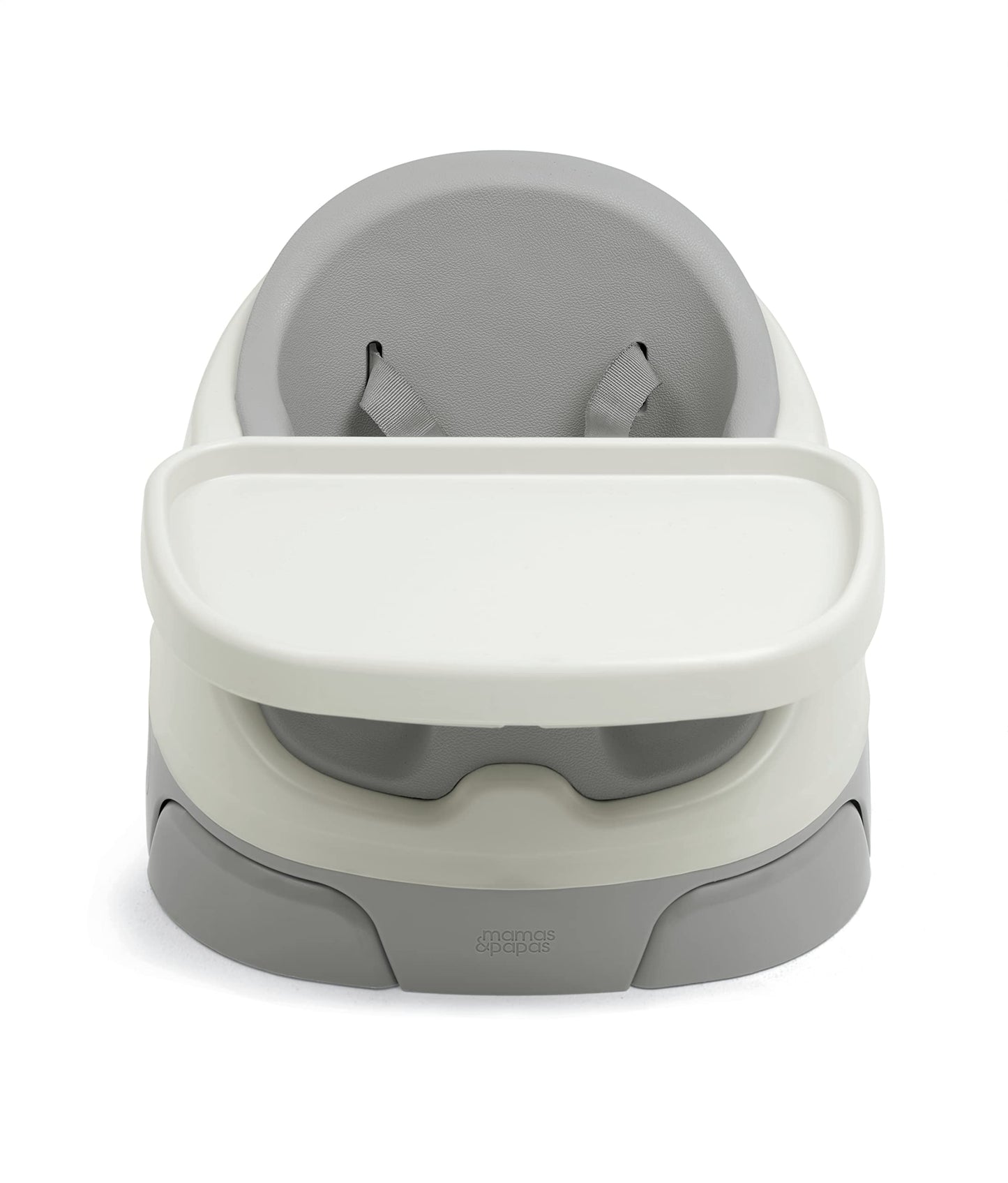 Mamas & Papas Baby Bug Booster Seat for Dining, Detachable Tray, Harness, Adjustable Seat and Non-Slip Feet, Pebble Grey