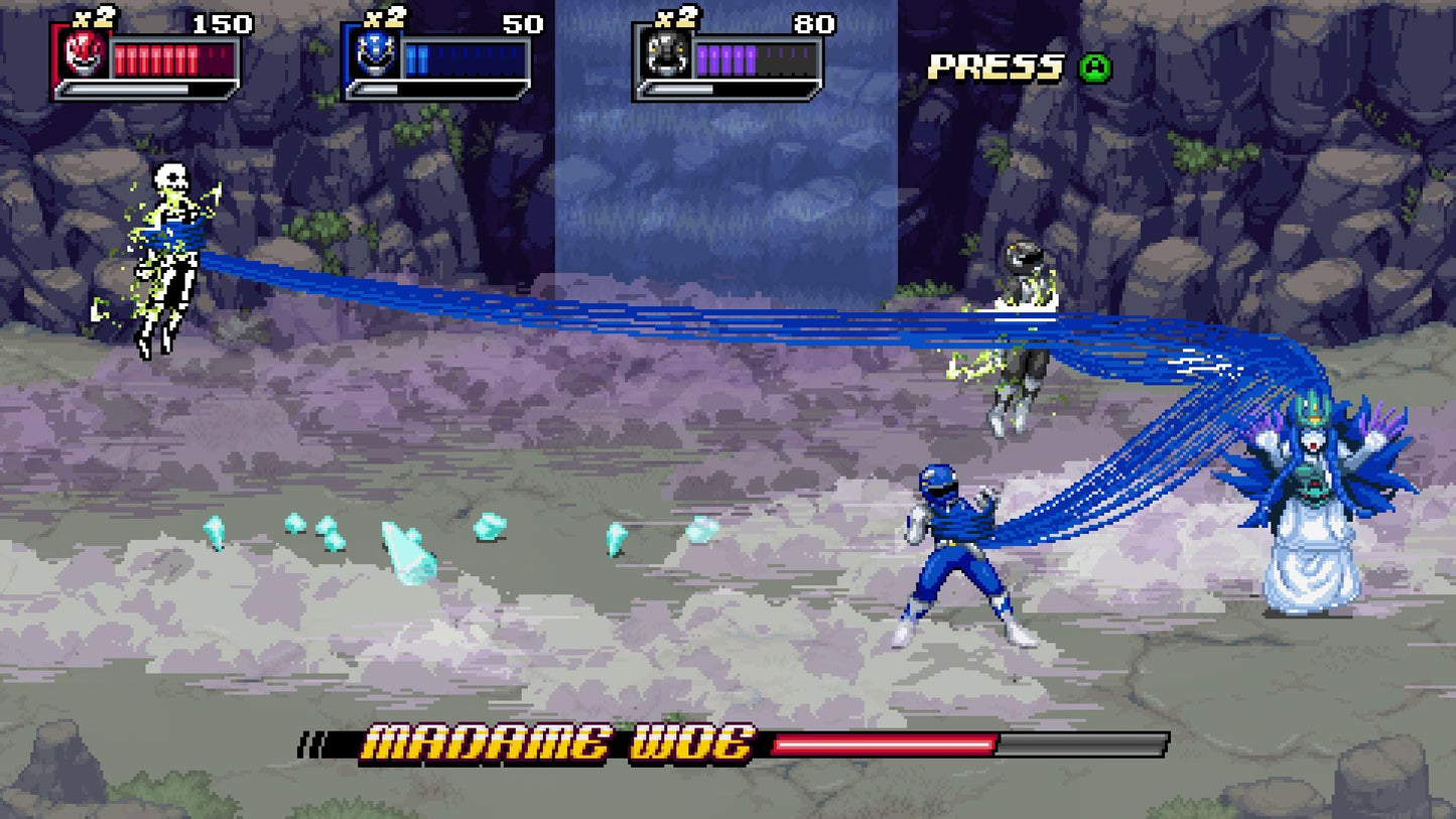 Atari Mighty Morphin Power Rangers Ritas Rewind Switch game cartridge with colorful label artwork.