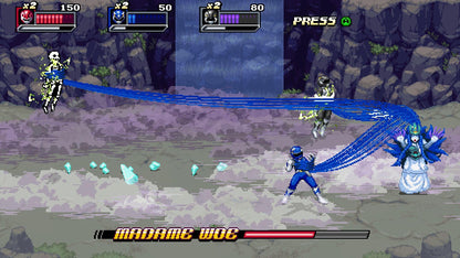 Atari Mighty Morphin Power Rangers Ritas Rewind Switch game cartridge with colorful label artwork.