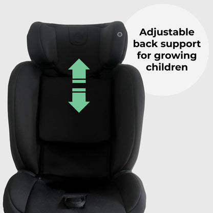 My Babiie MBCS100 2-in-1 Convertible R129 Child Car Seat - Belted, 40-150cm (Approx. Birth - 12 Years, 0-36kg), i-Size, Group 0+1/2/3, Adjustable - Black