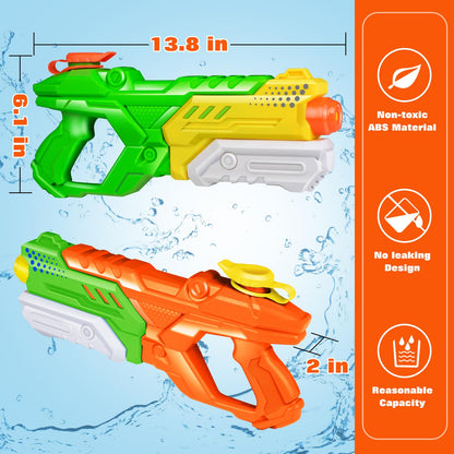 Quanquer water pistol set for kids and adults, 3-pack with 600ml capacity, long-range water guns for summer fun at the pool or beach.