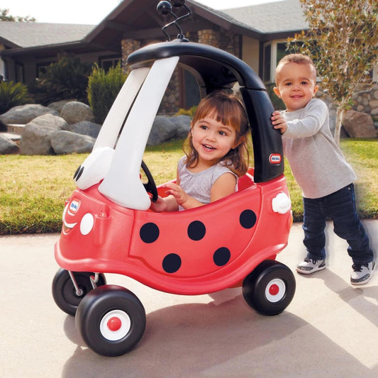 little tikes Ladybug Cozy Coupe Car - Ride-On with Real Working Horn, Clicking Ignition Switch, & Fuel Cap
