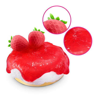 Slime Mart small bag of strawberry cheesecake scented slime for kids, soft compound slime toy for arts and crafts, fun gift idea