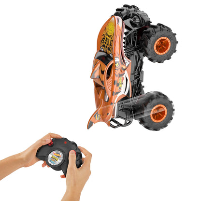 Hot Wheels Monster Trucks Remote Control Car, HW Tiger Shark in 1:24 Scale, All-Terrain Capabilities with Terrain Action Tires, Full Function RC, HNV03
