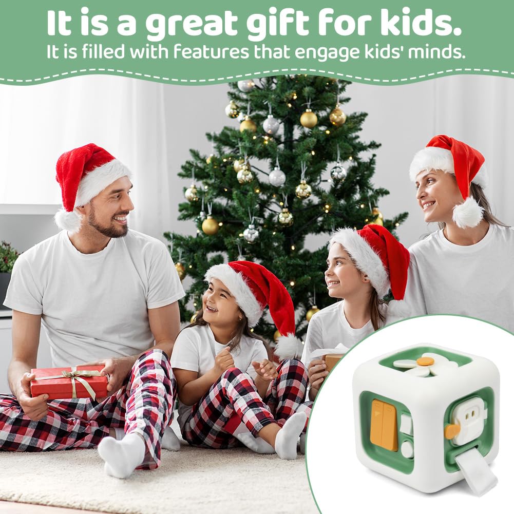 Ainiv Baby Activity Cube - Montessori Sensory Toys for Toddlers, Fine Motor Skills Development, Travel & Learning Toys for 12-36 Months