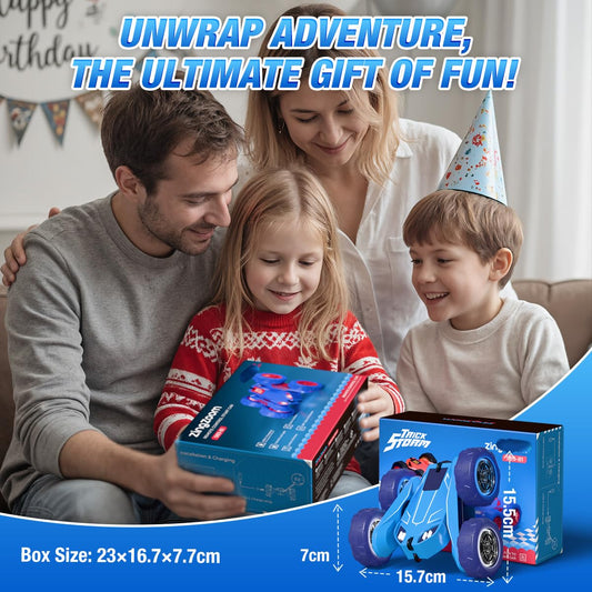 Dual Direct Charging Remote Control Cars with LED Light,High Speed 2.4Ghz 4WD Rc Stunt Car,Indoor and Outdoor 360° Rotates 180°Flips Electric Vehicle Toys Gifts for 3-12 Year Old Boys Girls Kids